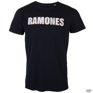 Tričko metal ROCK OFF Ramones Logo & Seal Applique Slub černá XL