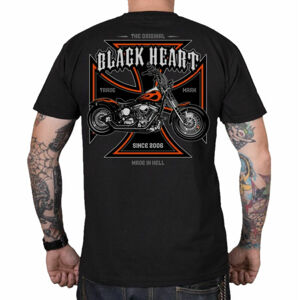 tričko BLACK HEART MOTORCYCLE CROSS černá 3XL