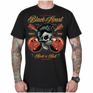 tričko BLACK HEART ROCK N ROLL KING černá XL
