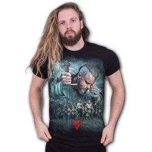 tričko SPIRAL Vikingové Vikingové černá XXL