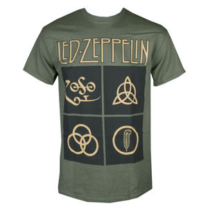 Tričko metal NNM Led Zeppelin GOLD SYMBOLS & BLACK SQUARES černá XL