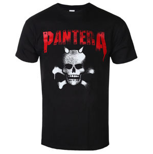 Tričko metal ROCK OFF Pantera Horned Skull Stencil černá L