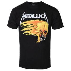 tričko pánské Metallica - Flaming Skull Tour 94 Black - RTMTLTSBFLA 2XL