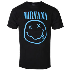 Tričko metal ROCK OFF Nirvana Blue Smiley černá XL