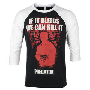 tričko pánské s 3/4 rukávem Predator - If It Bleeds - Baseball - White-Black - HYBRIS - FOX-19-PRED005-H79-11-WB XL