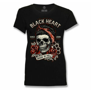 tričko BLACK HEART JENY SKULL černá S