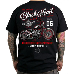 tričko street BLACK HEART RED CHOP černá