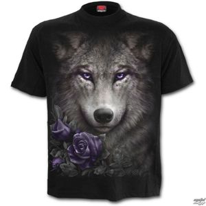 tričko SPIRAL WOLF ROSES černá M