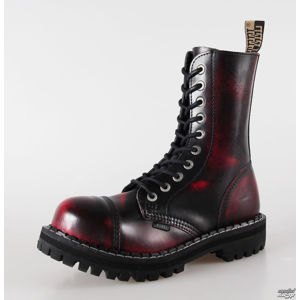 boty kožené STEEL černá červená 45