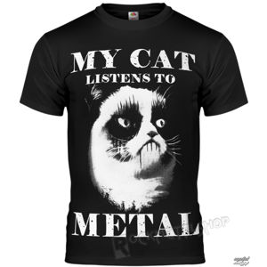 tričko hardcore AMENOMEN MY CAT LISTENS TO METAL černá L