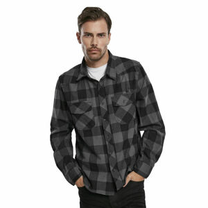 košile pánská BRANDIT - Checkshirt - 4002-black+charcoal M