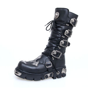 boty kožené NEW ROCK Cross Boots (403-S1) Black černá 45