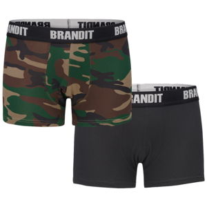 boxerky pánské (set 2 kusů) BRANDIT - 4501-woodland+black S