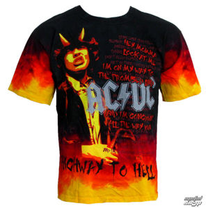 Tričko metal LIQUID BLUE AC-DC HELL, High Way to Hell černá červená žlutá oranžová S
