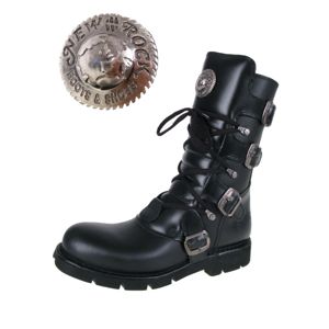boty kožené NEW ROCK Flat Classic Boot (1473-S1) Black černá