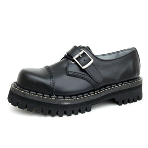 boty kožené KMM Black s přezkou černá 38