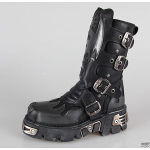 boty kožené NEW ROCK 600-S1 černá šedá 38
