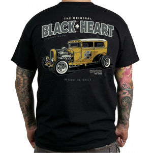tričko street BLACK HEART YELLOW BOY HOT ROD černá