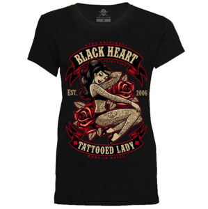 tričko street BLACK HEART TATTOED LADY černá