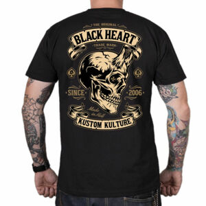 tričko BLACK HEART DEVIL SKULL černá M