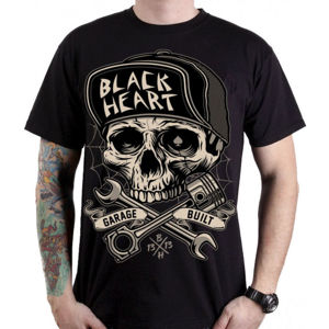 tričko street BLACK HEART GARAGE BUILT černá