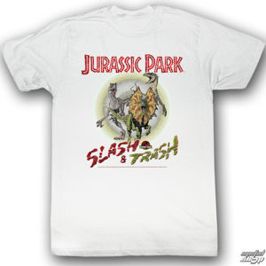 tričko AMERICAN CLASSICS Jurassic Park Slash&Trash šedá bílá S