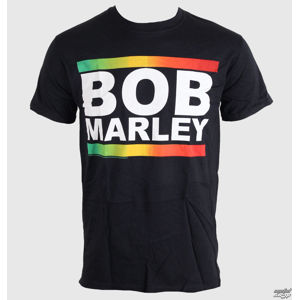 Tričko metal ROCK OFF Bob Marley Rasta Band Block černá šedá hnědá XL