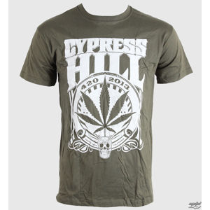 Tričko metal BRAVADO EU Cypress Hill 420 2013 šedá hnědá zelená S