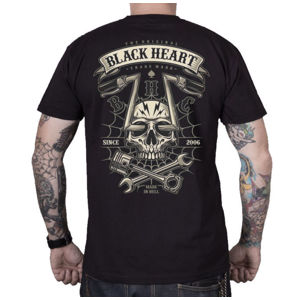 tričko street BLACK HEART CHOPPER SKULL černá