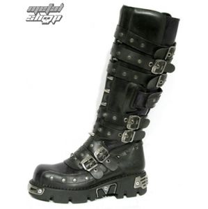 boty kožené NEW ROCK Rivet High Boots (796-S1) Black černá 41