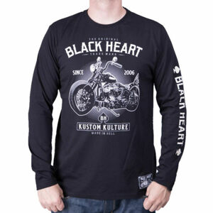 tričko pánské s dlouhým rukávem BLACK HEART - MOTORCYCLE - BLACK - 8333 L