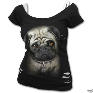 tričko SPIRAL Pug Life černá XL