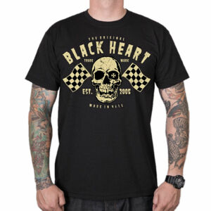 tričko BLACK HEART FLAG SKULL černá XXL