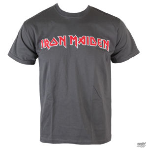 Tričko metal ROCK OFF Iron Maiden Classic Logo šedá XXL