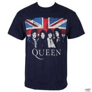 Tričko metal ROCK OFF Queen Vintage Union Jack černá modrá M
