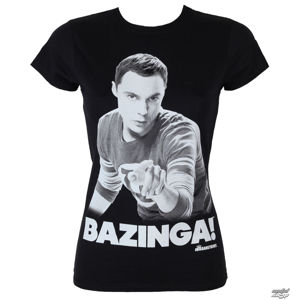 tričko HYBRIS The Big Bang Theory Sheldon Says Bazinga černá XL