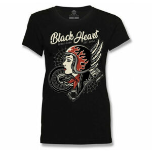 tričko BLACK HEART MOTORCYCLE GIRL černá S