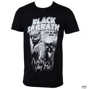 Tričko metal ROCK OFF Black Sabbath Never Say Die černá S
