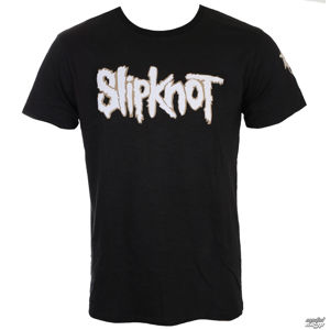 Tričko metal ROCK OFF Slipknot Logo & Star Applique Slub černá M