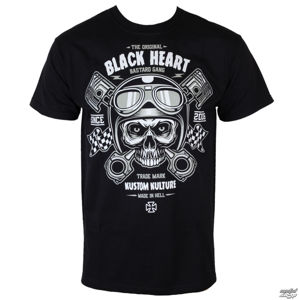 tričko street BLACK HEART Piston Skull černá M