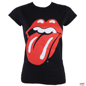 tričko metal ROCK OFF Rolling Stones Classic Tongue Black černá L