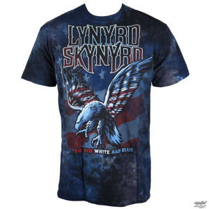 tričko metal LIQUID BLUE Lynyrd Skynyrd True Red, White & Blue Tie-Dye černá vícebarevná XXL