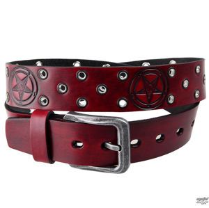 opasek s kovem Leather & Steel Fashion Red Ring 100