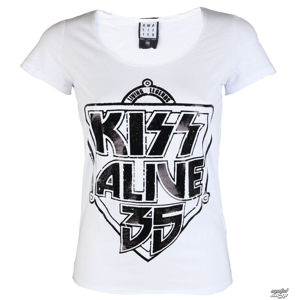 Tričko metal AMPLIFIED Kiss K 35 WHITE černá bílá S