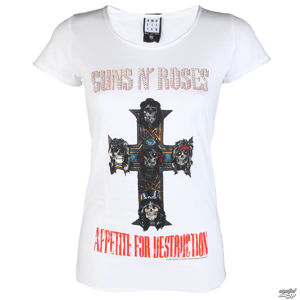 Tričko metal AMPLIFIED Guns N' Roses CLASSIC DIAMANTE černá bílá XL