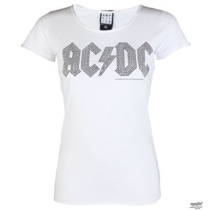 Tričko metal AMPLIFIED AC-DC LOGO WHITE BLACK černá bílá XS