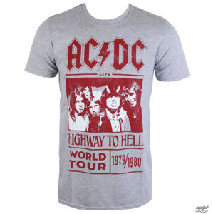 Tričko metal ROCK OFF AC-DC Highway To Hell World Tour 1979/80 černá šedá XXL