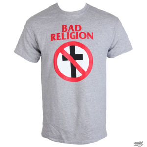 Tričko metal KINGS ROAD Bad Religion Crossbuster Heather Gray černá šedá modrá L