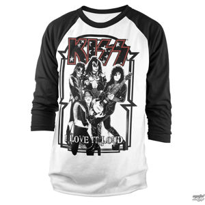 Tričko metal HYBRIS Kiss I Love It Loud černá bílá XL