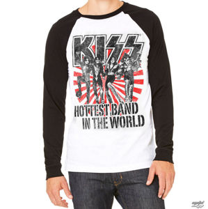 tričko metal HYBRIS Kiss Hottest Band In The World černá bílá M